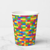 Farbiges Gebäude-Blockmuster Pappbecher (Rückseite)