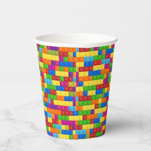 Farbiges Gebäude-Blockmuster Pappbecher (Rechts)