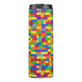 Farbiges Gebäude-Blockmuster Thermosbecher (Rückseite)