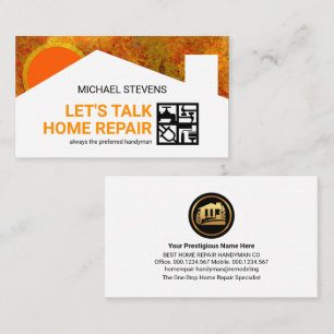 Farbiges Gebäude Silhouette Handyman Tools Fenster Visitenkarte