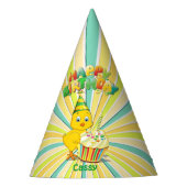 Farbiges Geburtstagshähnchen Partyhütchen (Vorderseite)