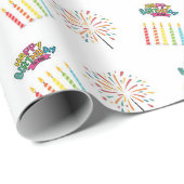 Farbiges Geburtstagskerzen-Verpackungspapier  Geschenkpapier (Rolleneckpunkt)