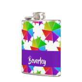 Farbiges gefaltetes Papier auf weiß Flachmann (Links)