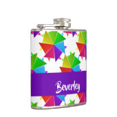 Farbiges gefaltetes Papier auf weiß Flachmann (Rechts)