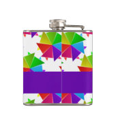 Farbiges gefaltetes Papier auf weiß Flachmann (Rückseite)