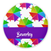 Farbiges gefaltetes Papier auf weiß Keramikknauf (Vorderseite)