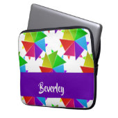 Farbiges gefaltetes Papier auf weiß Laptopschutzhülle (Vorderseite Links)