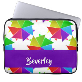 Farbiges gefaltetes Papier auf weiß Laptopschutzhülle