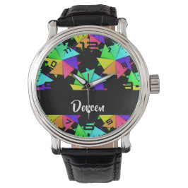 Farbiges gefaltetes Papiermuster Armbanduhr