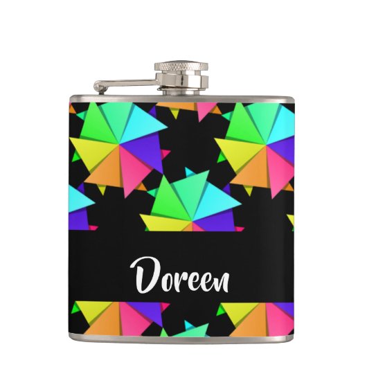 Farbiges gefaltetes Papiermuster Flachmann (Vorderseite)