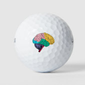 Farbiges Gehirn Golfball (Vorderseite)