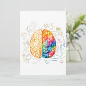 Farbiges Gehirn - Wissenschaft und Kunst - Neurowi Einladung (Stehend Vorderseite)