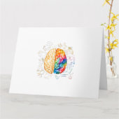 Farbiges Gehirn - Wissenschaft und Kunst - Neurowi Karte (Gelbe Blume)