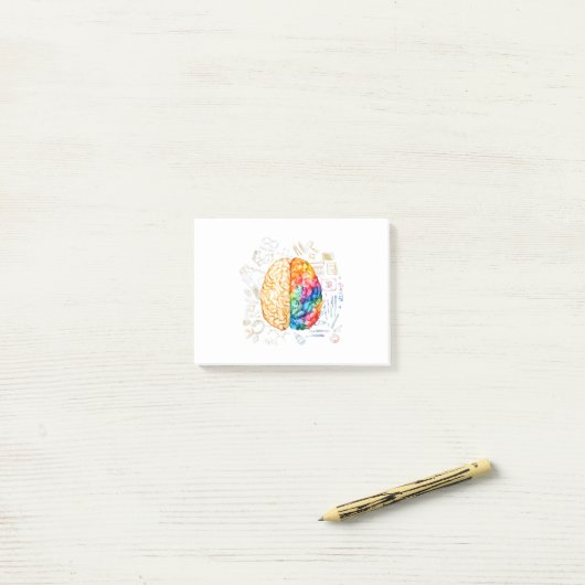 Farbiges Gehirn - Wissenschaft und Kunst - Neurowi Post-it Klebezettel (Auf Schreibtisch)