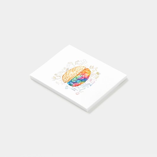 Farbiges Gehirn - Wissenschaft und Kunst - Neurowi Post-it Klebezettel (angewinkelt)