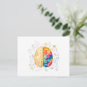 Farbiges Gehirn - Wissenschaft und Kunst - Neurowi Postkarte (Stehend Vorderseite)
