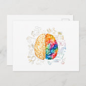 Farbiges Gehirn - Wissenschaft und Kunst - Neurowi Postkarte (Vorne/Hinten)