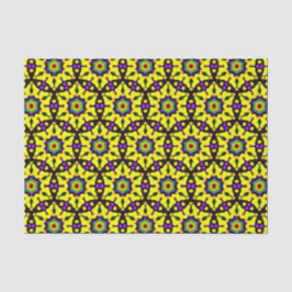 Farbiges gelbes gestanztes Glas Mandala Muster Seidenpapier