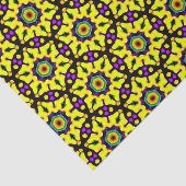 Farbiges gelbes gestanztes Glas Mandala Muster Seidenpapier (Ausschnitt)