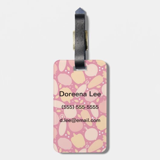 Farbiges Gemüsemuster Gepäckanhänger (Rückseite vertikal)