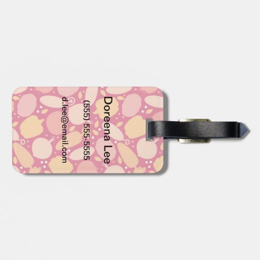 Farbiges Gemüsemuster Gepäckanhänger (Rückseite horizontal)