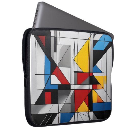 Farbiges Geometriechaos Laptopschutzhülle (Vorne Rechts)