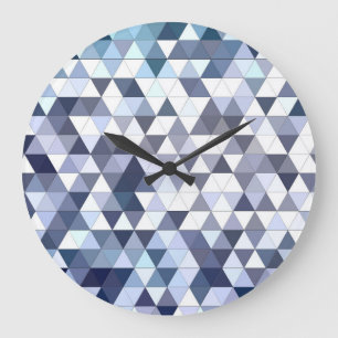 Farbiges geometrisch dreieckiges Mosaik: abstrakte Große Wanduhr
