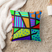 Farbiges geometrisches 80er-Memphis-Design Kissen (Decke)