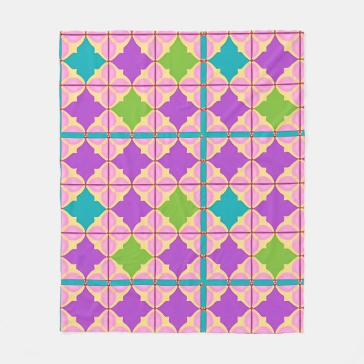 Farbiges geometrisches abstraktes Design Fleecedecke (Vorderseite)
