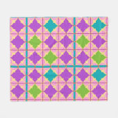 Farbiges geometrisches abstraktes Design Fleecedecke (Vorderseite (Horizontal))