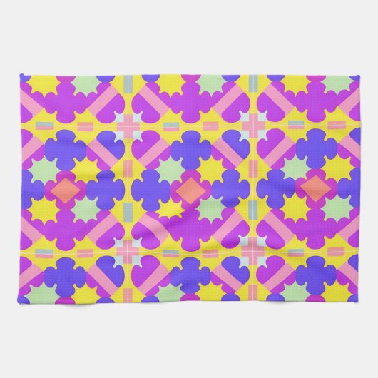 Farbiges geometrisches abstraktes Design Geschirrtuch (Horizontal)
