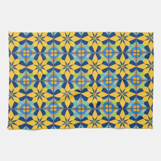 Farbiges geometrisches abstraktes Design Geschirrtuch (Horizontal)