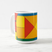 Farbiges geometrisches abstraktes Design Kaffeetasse (Vorderseite Links)