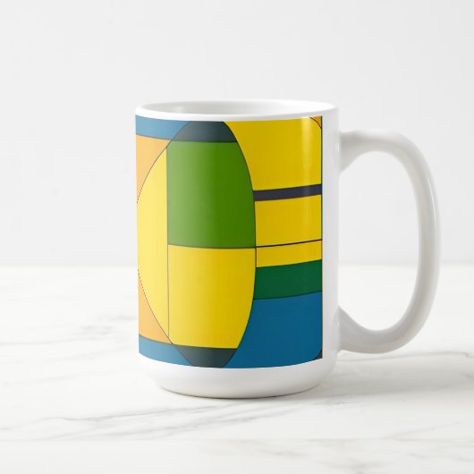 Farbiges geometrisches abstraktes Design Kaffeetasse (Rechts)