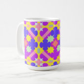 Farbiges geometrisches abstraktes Design Kaffeetasse (Vorderseite Links)