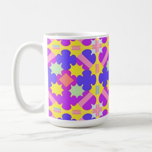 Farbiges geometrisches abstraktes Design Kaffeetasse (Links)