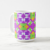 Farbiges geometrisches abstraktes Design Kaffeetasse (Vorderseite Links)