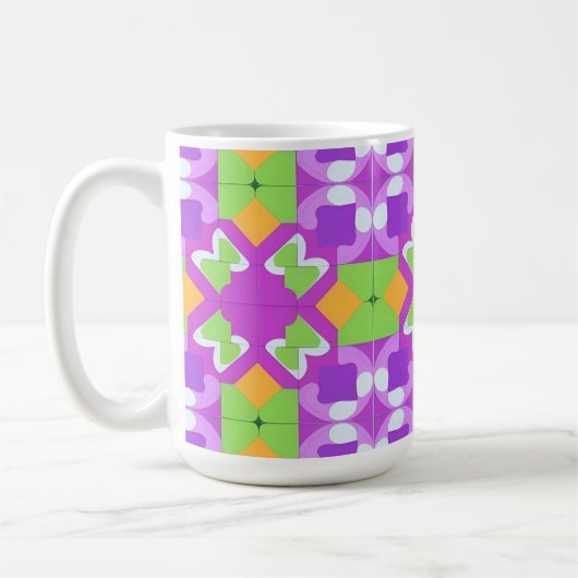 Farbiges geometrisches abstraktes Design Kaffeetasse (Links)