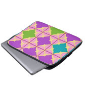 Farbiges geometrisches abstraktes Design Laptopschutzhülle (Vorne Knopf)