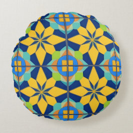 Farbiges geometrisches abstraktes Design Rundes Kissen