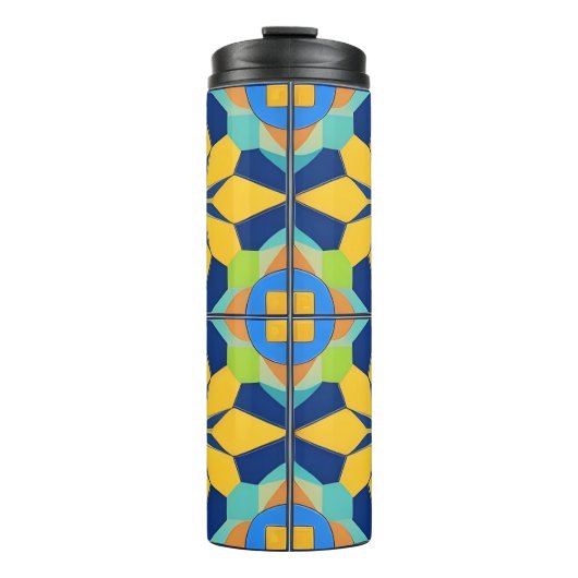 Farbiges geometrisches abstraktes Design Thermosbecher (Vorderseite)