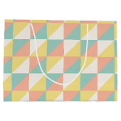 Farbiges geometrisches Abstraktes Dreieck-Muster Große Geschenktüte (Rückseite)