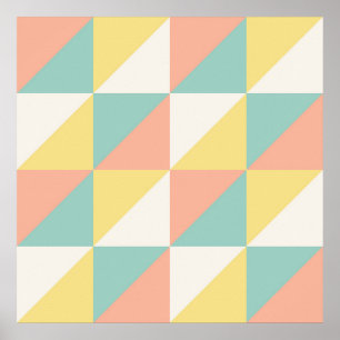 Farbiges geometrisches Abstraktes Dreieck-Muster Poster