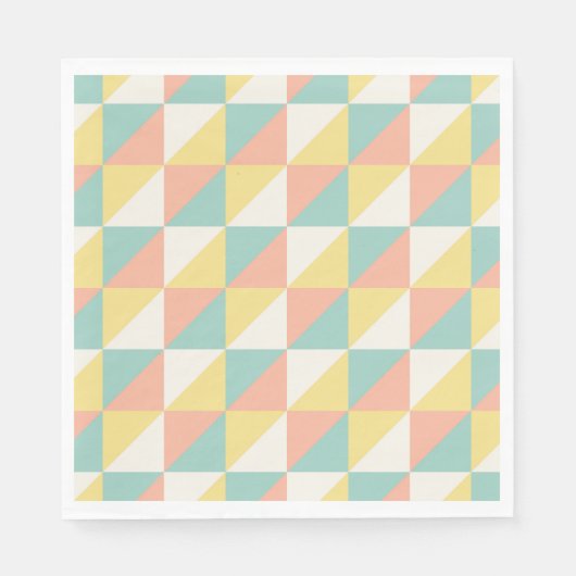 Farbiges geometrisches Abstraktes Dreieck-Muster Serviette (Vorderseite)