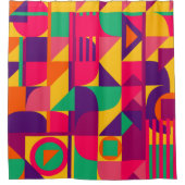 Farbiges geometrisches Abstraktes Muster Duschvorhang (Vorderseite)