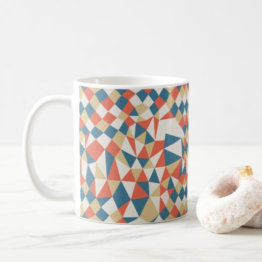 Farbiges geometrisches Abstraktes Muster Kaffeetasse (Mit Donut)