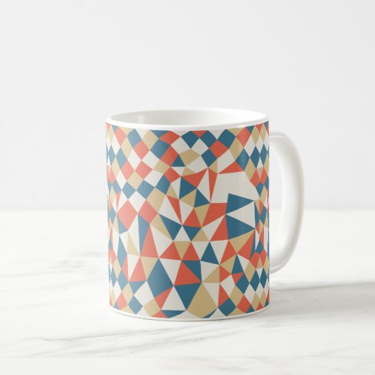 Farbiges geometrisches Abstraktes Muster Kaffeetasse (VorderseiteRechts)