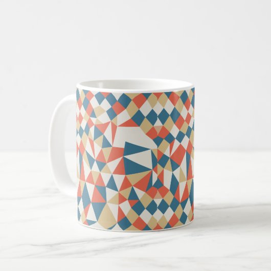 Farbiges geometrisches Abstraktes Muster Kaffeetasse (Vorderseite Links)