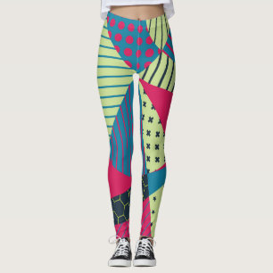 Farbiges geometrisches Abstraktes Vintages Design Leggings