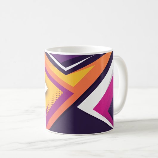 Farbiges geometrisches Bogendesign Kaffeetasse (VorderseiteRechts)